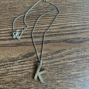 Silver Initial 'K' Necklace